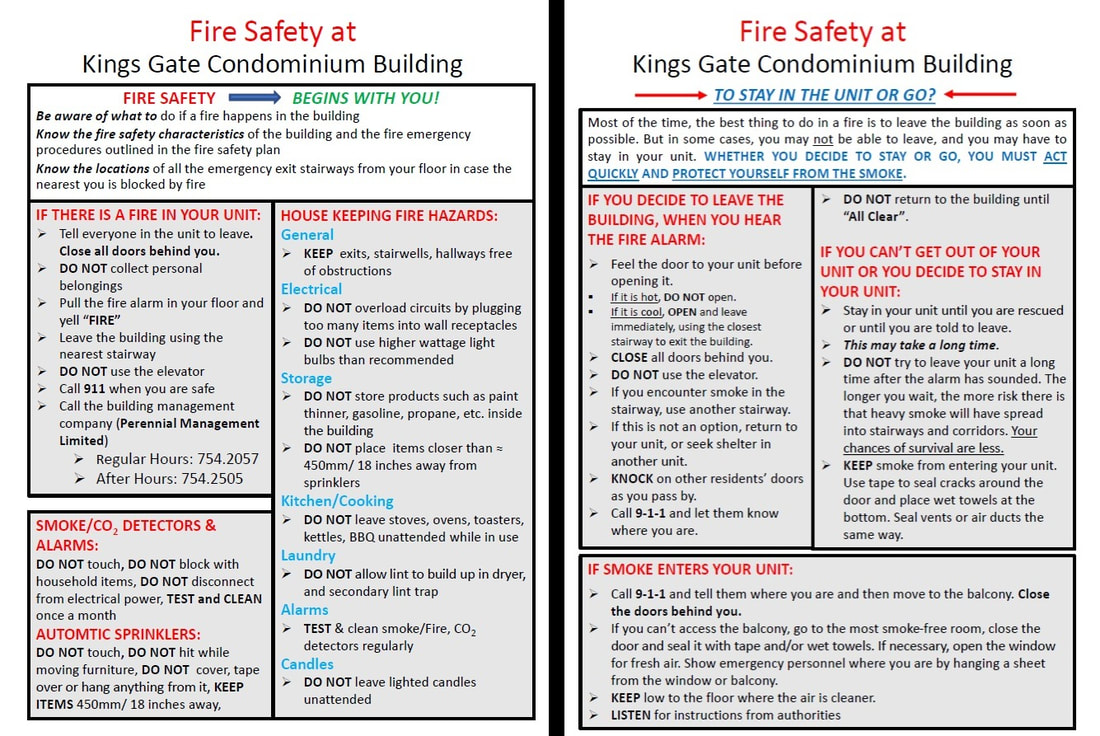 Fire Safety Plan for Kings Gate Condominium Building